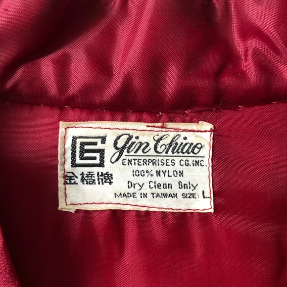 Vintage Gin Chiao Red Kimono Jacket Size Large - Picture 7 of 7